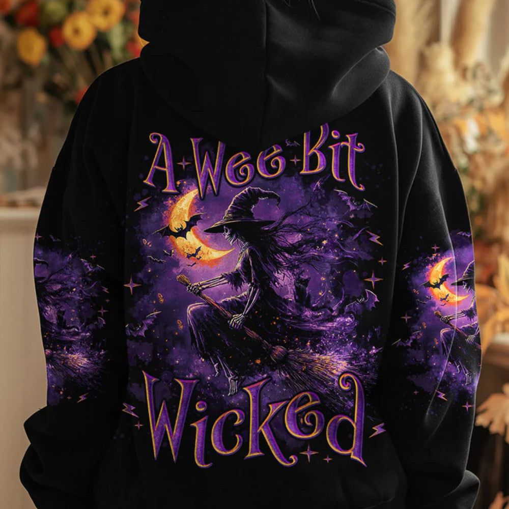 A Wee Bit Wicked Halloween Black Hoodie Skull Merch Good Mothers Day Gifts