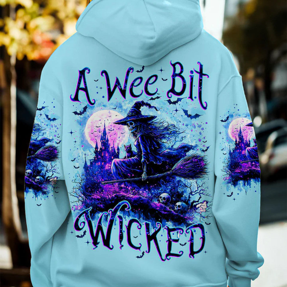 A Wee Bit Wicked Halloween Hoodie Mother’s Day Merch Gifts For Skull Lovers