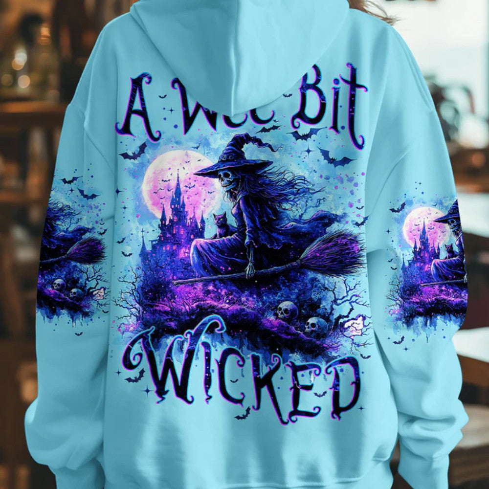 A Wee Bit Wicked Halloween Hoodie Mother’s Day Merch Gifts For Skull Lovers