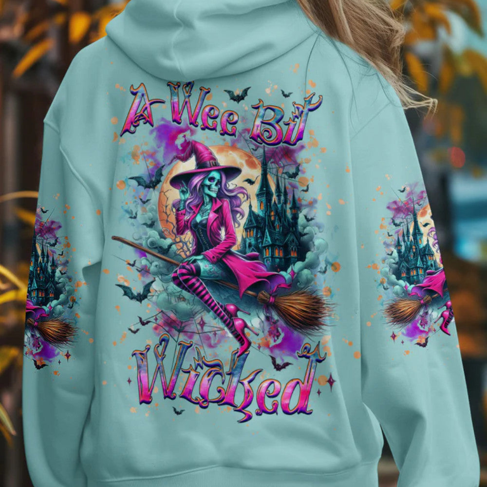 A Wee Bit Wicked Halloween Hoodie Mother’s Day Merch Skull Items For Gifts