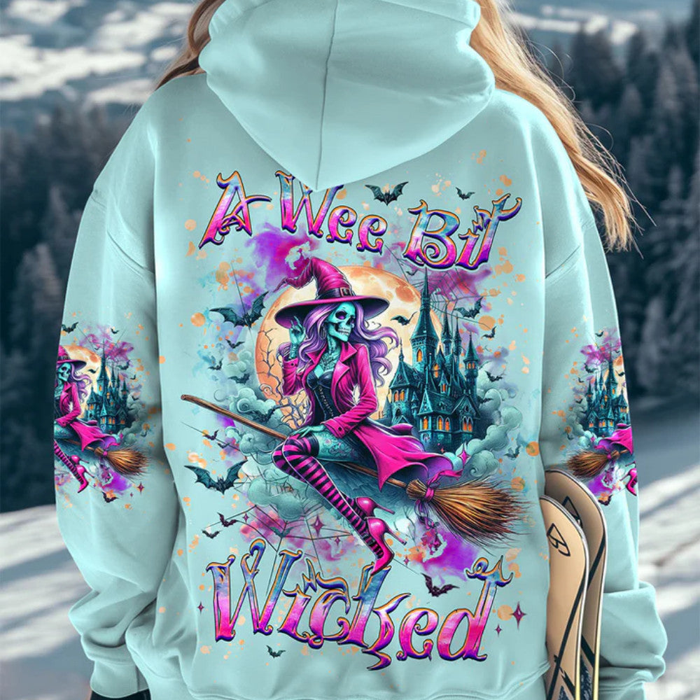A Wee Bit Wicked Halloween Hoodie Mother’s Day Merch Skull Items For Gifts