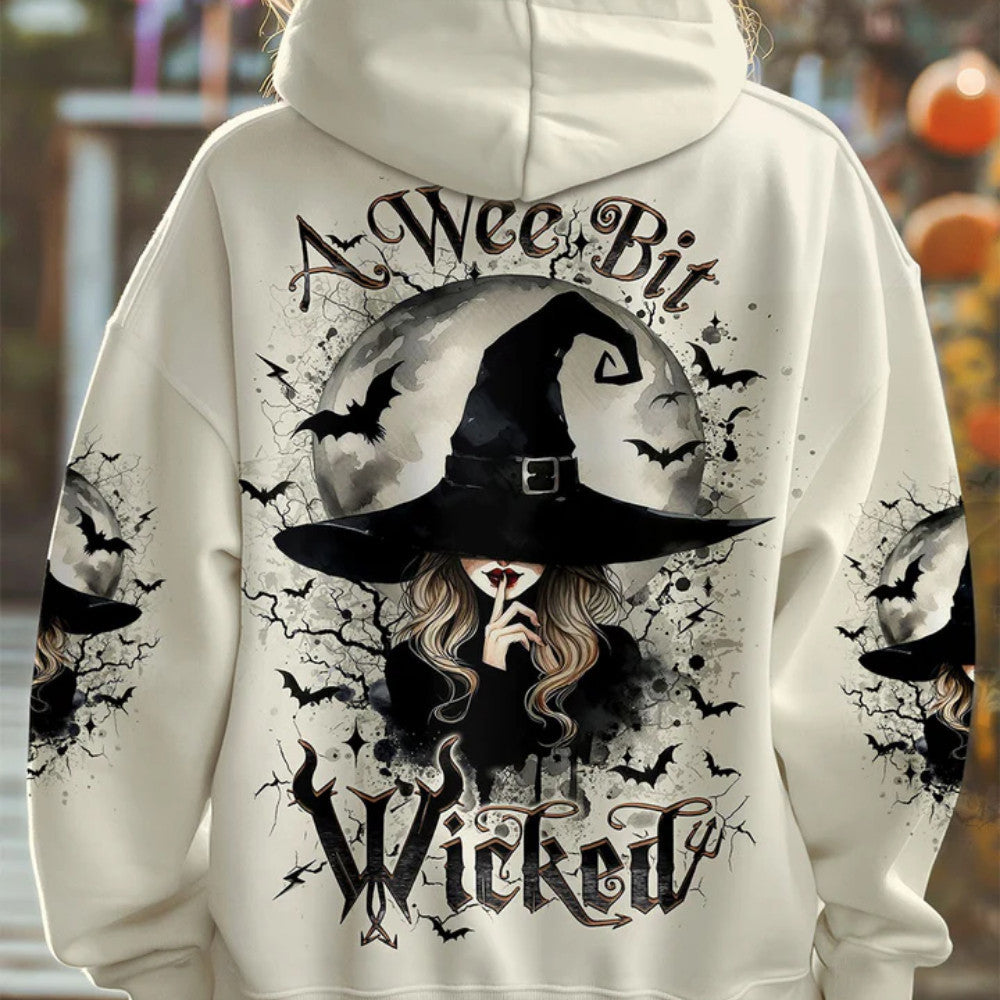 A Wee Bit Wicked Halloween Hoodie Mother’s Day Merch Skull Gifts For Men