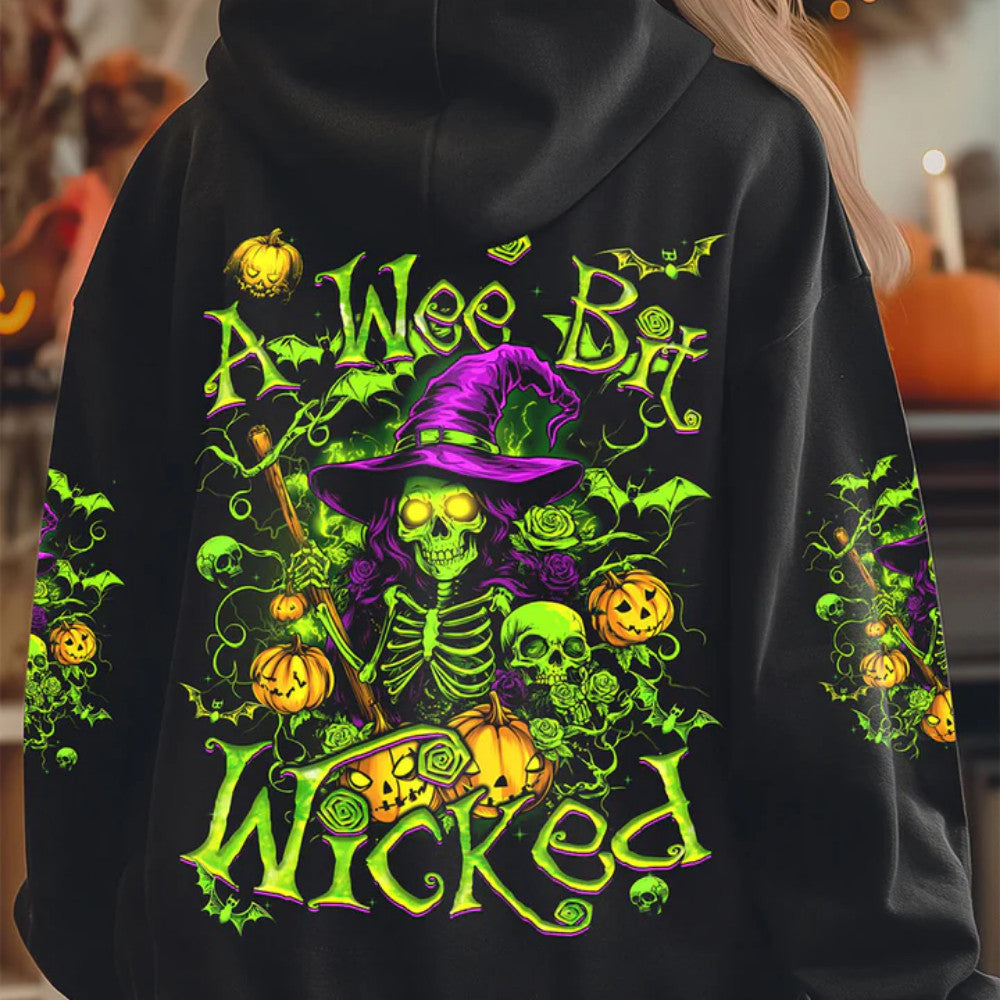 A Wee Bit Wicked Halloween Hoodie Skull Hoodie Gifts With Skulls On Them