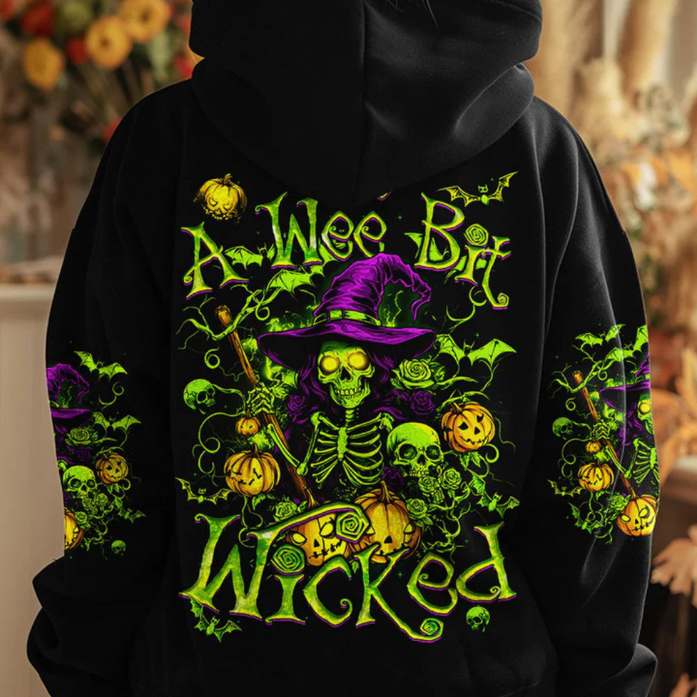 A Wee Bit Wicked Halloween Hoodie Skull Hoodie Gifts With Skulls On Them