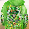 A Wee Bit Irish Today Skull Lady Patrick_S Day Hoodie Ladies Clothing Gift Ideas For New Moms